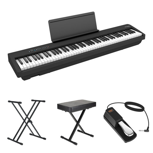 Roland FP-30X Value Bundle with Digital Piano, X-Stand, Pedal, and X-Bench (Black)