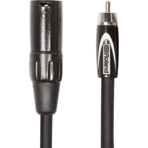 Roland Black Series XLR Male to RCA Interconnect Cable (5')