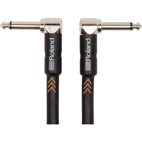 Roland Black Series 1/4" Right-Angle Plug to 1/4" Right-Angle Plug Instrument Cable (3')