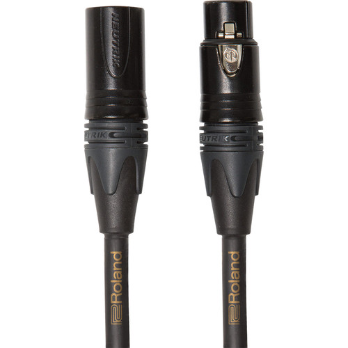 Roland Gold Series Neutrik XLR-M to XLR-F Balanced Microphone Cable (3')