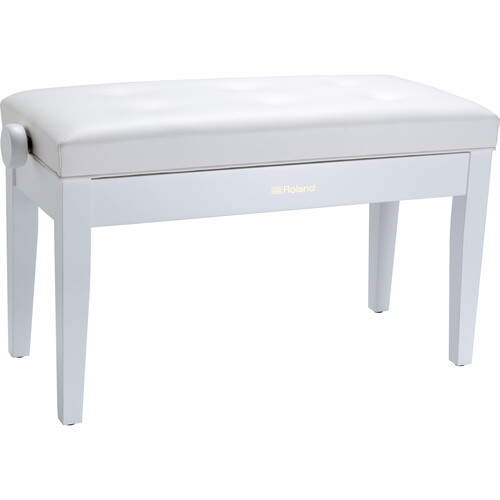 Roland RPB-D300 Duet Piano Bench with Adjustable Height and Cushioned Seat (Satin White)