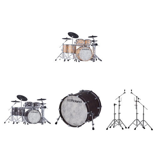 Roland VAD716 V-Drums Acoustic Design 6-Piece Electronic Drum Kit (Gloss Ebony)