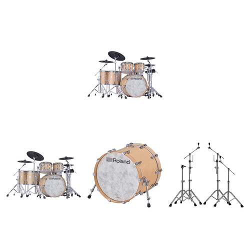 Roland VAD716 V-Drums Acoustic Design 6-Piece Electronic Drum Kit (Gloss Natural)