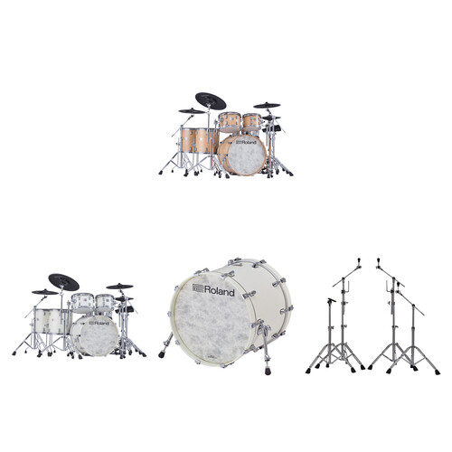 Roland VAD716 V-Drums Acoustic Design 6-Piece Electronic Drum Kit (Pearl White)
