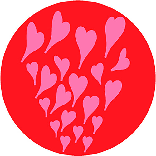 Rosco Rising Hearts 2-Color Wedding Glass Gobo (Custom Size)