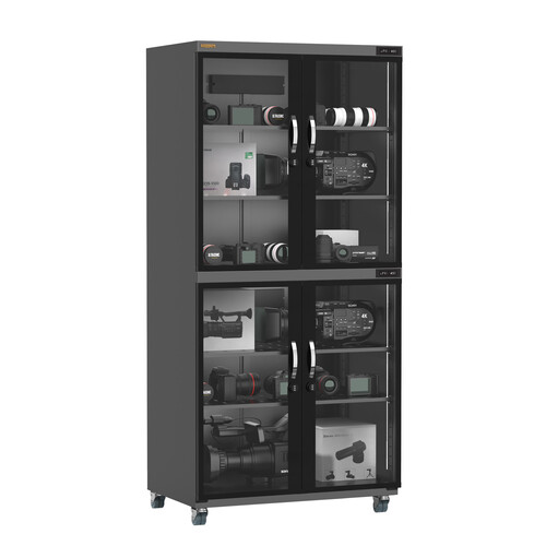 Ruggard EDC-850LT Electronic Dry Cabinet with Touchscreen Control and Dual Humidity Zones (Black, 850L)
