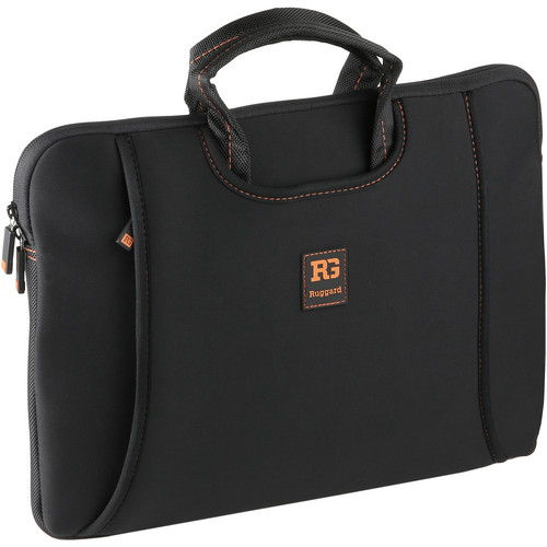 Ruggard Ultrathin Neoprene Sleeve with Handles for 14" Laptop (Black/Orange)