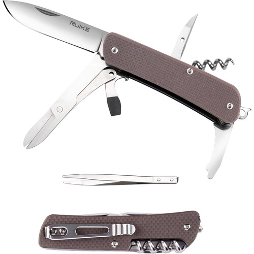 Ruike M31 Folding Knife & Multitool (Brown)