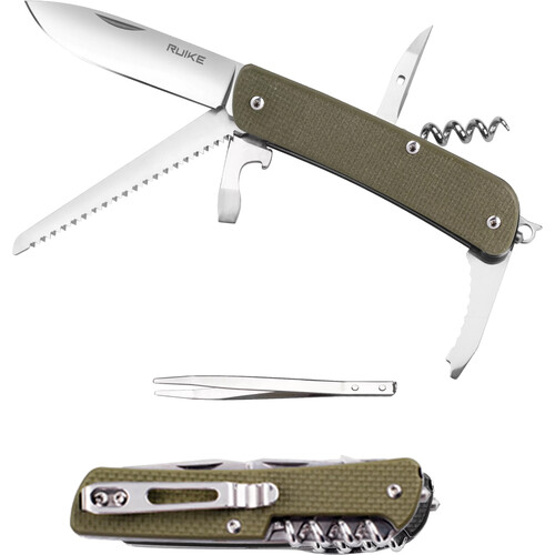 Ruike M32 Folding Knife & Multi-Tool (Green Handle)