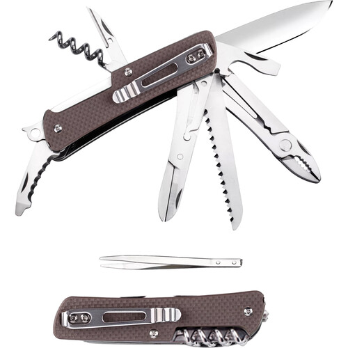 Ruike M51 Folding Knife & Multi-Tool (Brown)