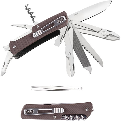 Ruike M61 Folding Knife & Multi-Tool (Brown)