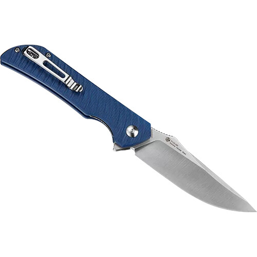 Ruike P123-MB Folding Knife (Blue Handle, Satin Blade)