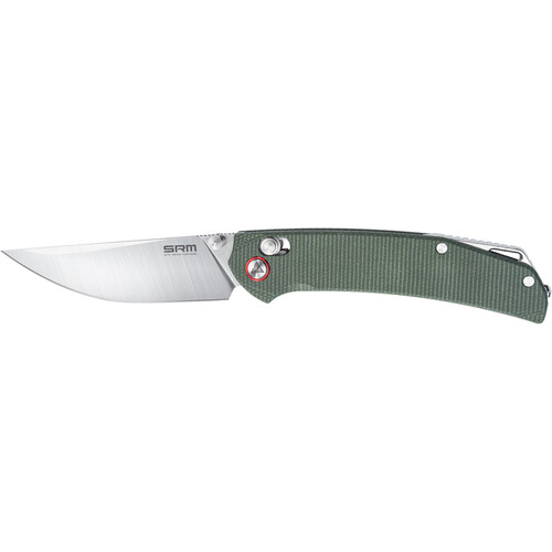 Ruike 411L-MG Folding Knife (Green Handle, Brushed Steel)
