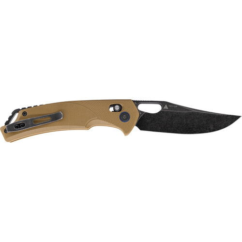 Ruike SRM-9201 Folding Knife (Tan Handle, Black Blade)