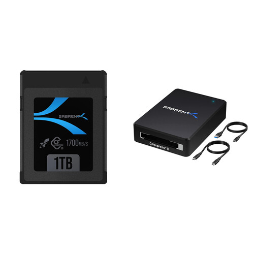 Sabrent 1TB Rocket CFX CFexpress Type B Memory Card and Card Reader Kit