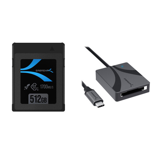 Sabrent 512GB Rocket CFX CFexpress Type B Memory Card with Card Reader Kit