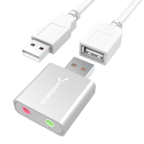 Sabrent AU-EMAC USB External Stereo Sound Adapter (Silver)