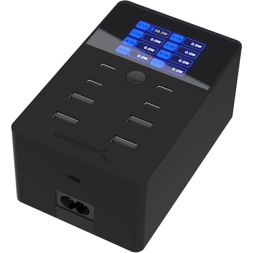 Sabrent 252W 8-Port USB Desktop Charging Station with Display