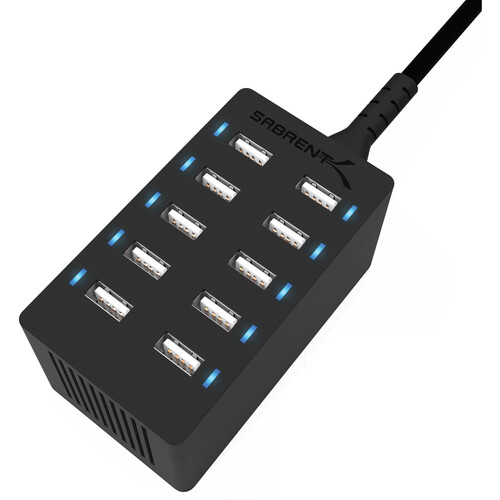 Sabrent 10-Port USB Charging Station 12A/60W (Black)
