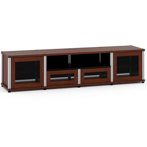 Salamander Designs Synergy 245 Speaker Integrated Cabinet with Adjustable Shelf (Aluminum Post, Dark Cherry Finish)