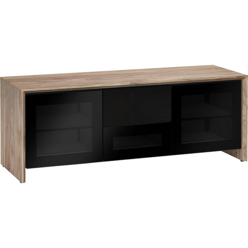 Salamander Designs Barcelona 236 Chameleon Collection Triple-Width AV Cabinet (Natural Walnut with Black Glass Doors)