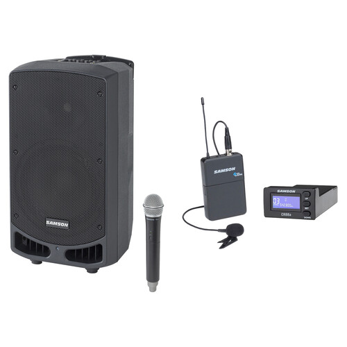 Samson Expedition XP310w 10" 300W Portable PA System with Wireless Handheld and Lavalier Microphone Kit (D: 542 to 566 MHz)