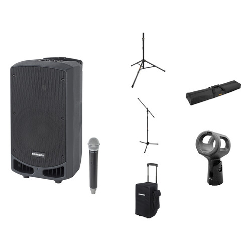 Samson Expedition XP310w Battery-Powered Bluetooth Portable PA System Kit with Handheld Wireless and Stands (D: 542 to 566 MHz)