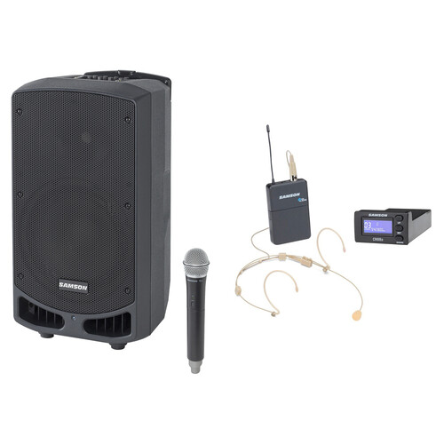 Samson Expedition XP310w 10" 300W Portable PA System with Wireless Handheld and Headset Microphone Kit (D: 542 to 566 MHz)