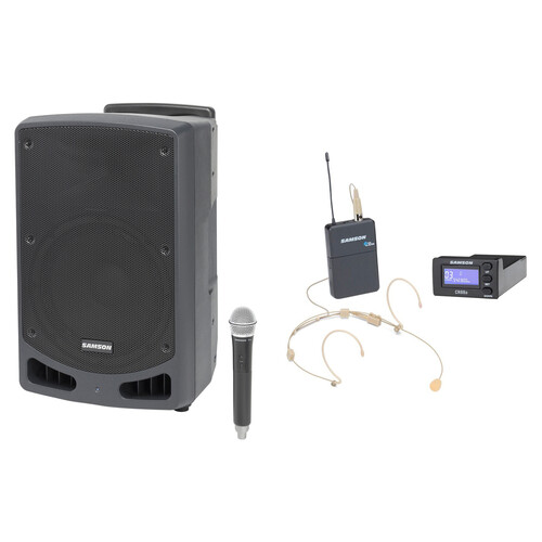 Samson Expedition XP312w Portable PA Kit with Concert 88a Wireless Headset Mic System (Band K: 470 to 494 MHz)