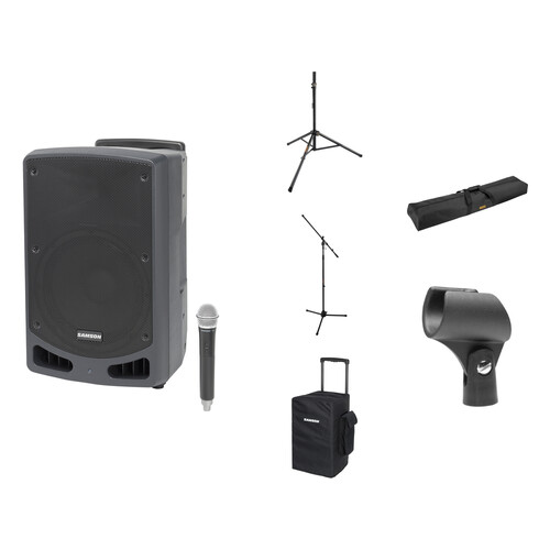 Samson Expedition XP312w-D Portable PA System Kit with Wireless Microphone, Stands, and Transport Bags (D: 542 to 566 MHz)