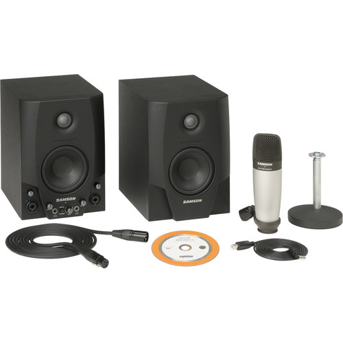 Samson Studio GT Pro Active Monitors with USB Interface and C01 Microphone (Package)