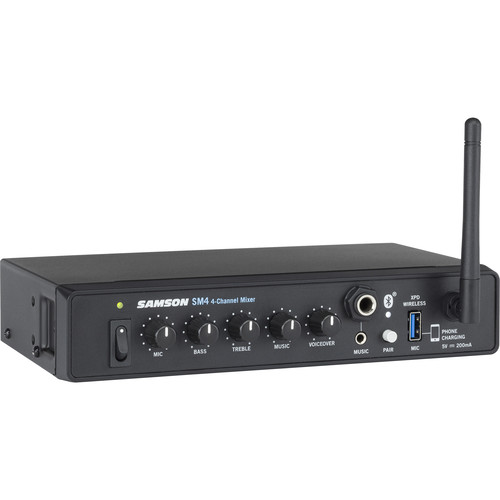 Samson 4-Channel Mixer with USB and Bluetooth Capability