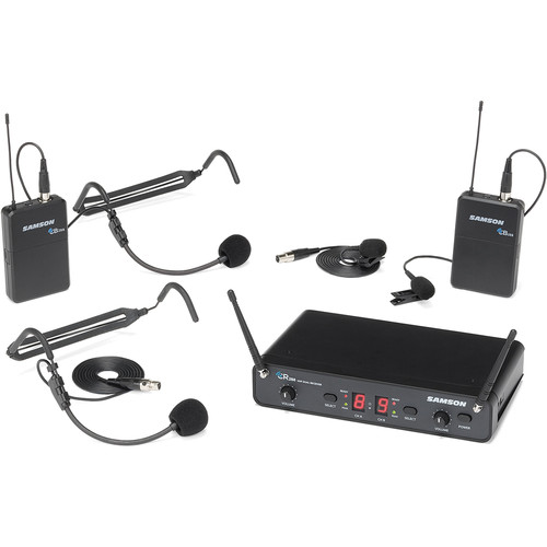 Samson Concert 288 Presentation Dual-Channel Wireless Microphone System with 2 Headset Mics & 2 Lav Mics (H: 470 to 518 MHz)