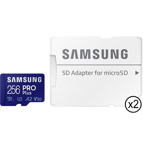 Samsung 256GB PRO Plus microSDXC Memory Card with SD Adapter (2-Pack)