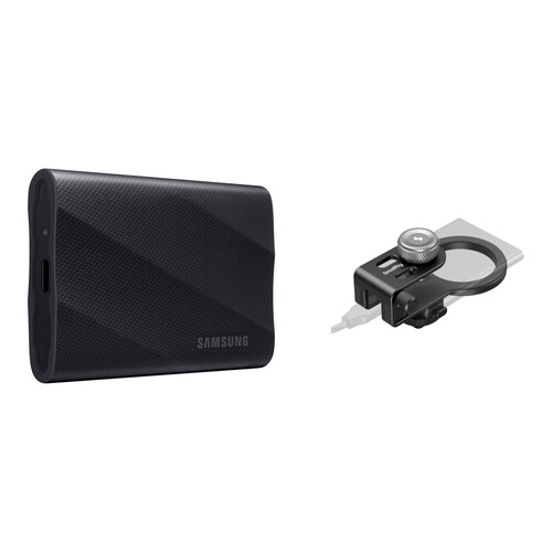 Samsung 2TB T9 Portable SSD with MagSafe/Cold Shoe SSD Holder (Black)