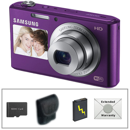 Samsung DV150F Dual-View Smart Digital Camera Advanced Kit (Plum)
