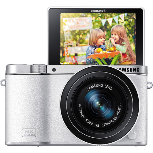 Samsung NX3000 Mirrorless Digital Camera with 20-50mm Lens (White)