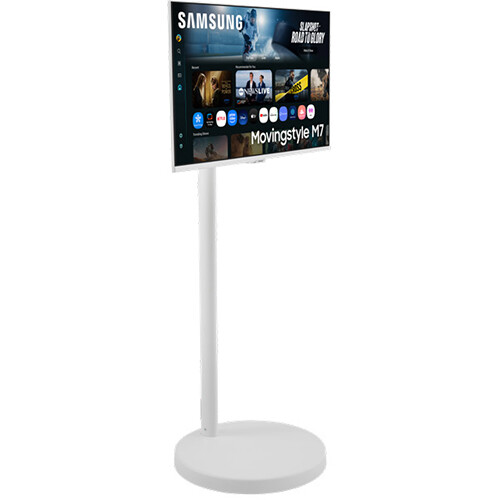 Samsung Movingstyle M7 32" 4K HDR Smart Monitor with Adjustable Rolling Stand (White)
