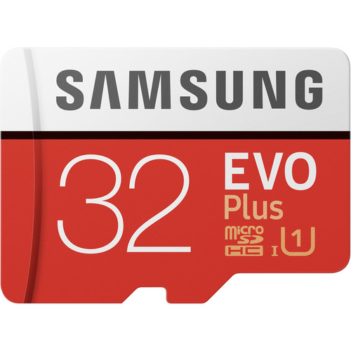 Samsung 32GB EVO Plus UHS-I microSDHC Memory Card with SD Adapter