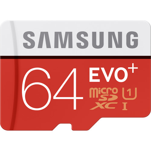 Samsung 64GB EVO Plus UHS-I microSDXC Memory Card with SD Adapter