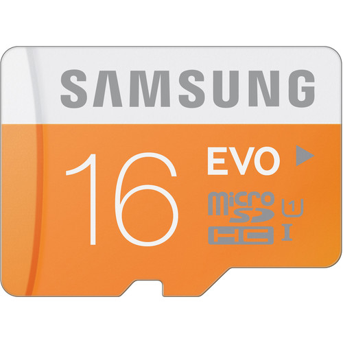 Samsung 16GB EVO UHS-I microSDHC Memory Card with SD Adapter