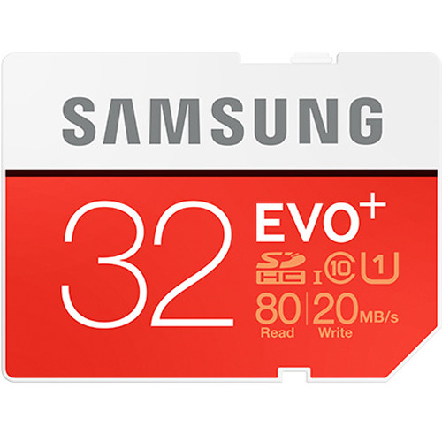 Samsung 32GB EVO+ UHS-I SDHC U1 Memory Card (Class 10)