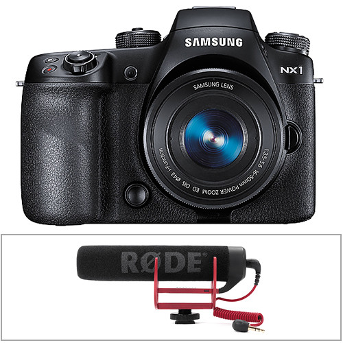 Samsung NX1 Mirrorless Digital Camera with 16-50mm Power Zoom Lens & Rode VideoMic GO Kit