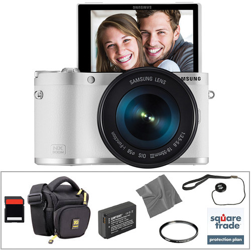 Samsung NX300M Mirrorless Digital Camera with 18-55mm Lens Deluxe Kit (White)