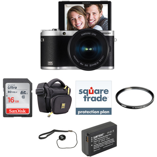 Samsung NX300M Mirrorless Digital Camera with 18-55mm Lens Deluxe Kit (Black)