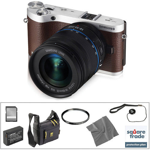Samsung NX300 Mirrorless Digital Camera Deluxe Accessory Kit with 18-55mm f/3.5-5.6 OIS Lens (Brown)