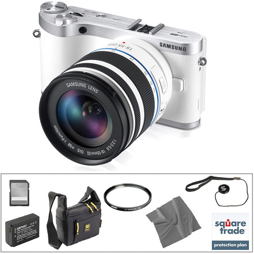 Samsung NX300 Mirrorless Digital Camera Deluxe Accessory Kit with 18-55mm f/3.5-5.6 OIS Lens (White)