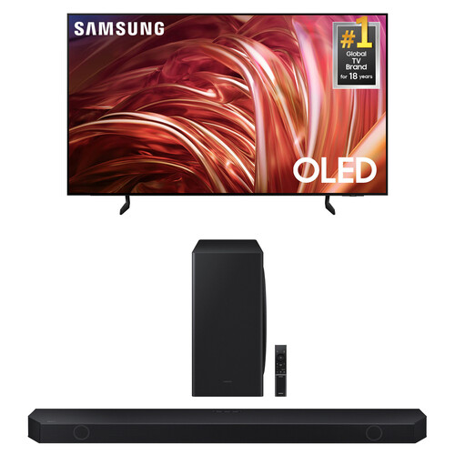 Samsung S85D 55" 4K HDR Smart OLED TV & HQ-Q800D 360W 5.1.2-Channel Soundbar System Kit