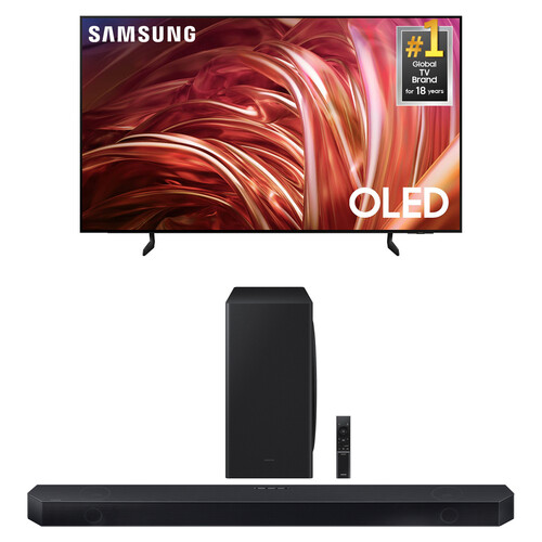 Samsung S85D 65" 4K HDR Smart OLED TV & Q730D 320W 3.1.2-Channel Dolby Atmos Soundbar System Kit