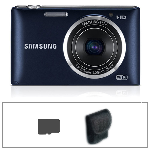 Samsung ST150F SMART Digital Camera Basic Kit (Cobalt Black)